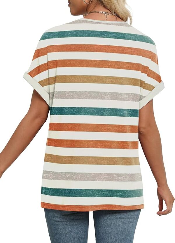 WIHOLL Womens Summer Tops Short Dolman Sleeve Shirts 2025 Fashion V Neck Outfits Clothes - Image 4