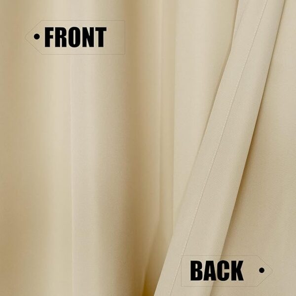 BONZER Waterproof Outdoor Curtains for Patio, Premium Thick Privacy Weatherproof Grommet Outside Curtains for Porch, Pergola, Cabana, 1 Panel, 54W x 84L inch, Cream - Image 2