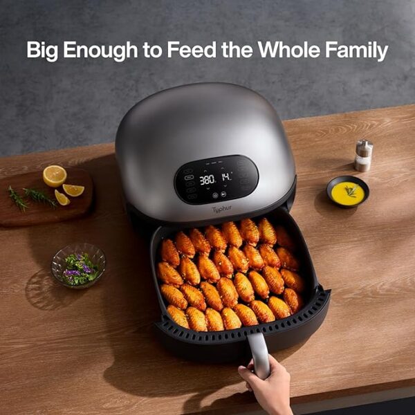 Dome 2 Air Fryer, Extra Large Airfryer with Superior Airflow, Self-cleaning Smart Digital Fryer with PFAS free Basket for Quick Easy Meals, Up to 32 Chicken Wings Capacity [New Version] - Image 4