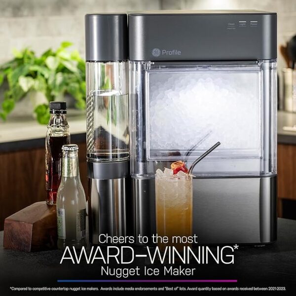 GE Profile Opal 2.0 XL with 1 Gallon Tank, Chewable Crunchable Countertop Nugget Ice Maker, Scoop Included, 38 lbs in 24 Hours, Pellet Ice Machine with WiFi & Smart Connected, Black Stainless - Image 4