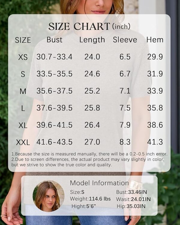 Arach&Cloz Women's Wool Blend Loose Fit Soft Summer Sweater Short Sleeve Crew Neck Casual Pullover Tops Trendy Outfits 2025 - Image 3