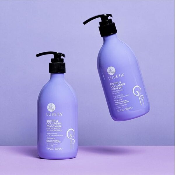 Luseta Biotin Shampoo and Conditioner for Hair - Thickening Shampoo for Thinning Hair - Infused with Argan Oil to Repair Damaged Dry Hair - Sulfate Free Paraben Free-2 x 16.9 fl oz - Image 5