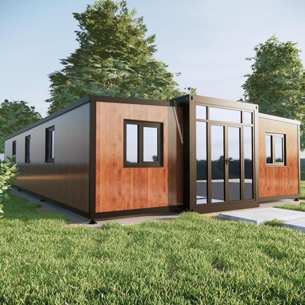 40FT Tiny House to Live in,Portable Prefab House with 3 Bedroom,1 Full Equiped Bathroom and Kitchen,Prefabricated Container House for Adults Living,Foldable Mobile Home with Steel Frame