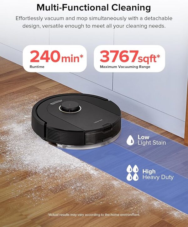 roborock Q5 Pro+ Robot Vacuum and Mop, Self-Emptying, 5500 Pa Max Suction, DuoRoller Brush, Hands-Free Cleaning for up to 7 Weeks, Precise Navigation, Perfect for Hard Floors, Carpets, and Pet Hair - Image 4