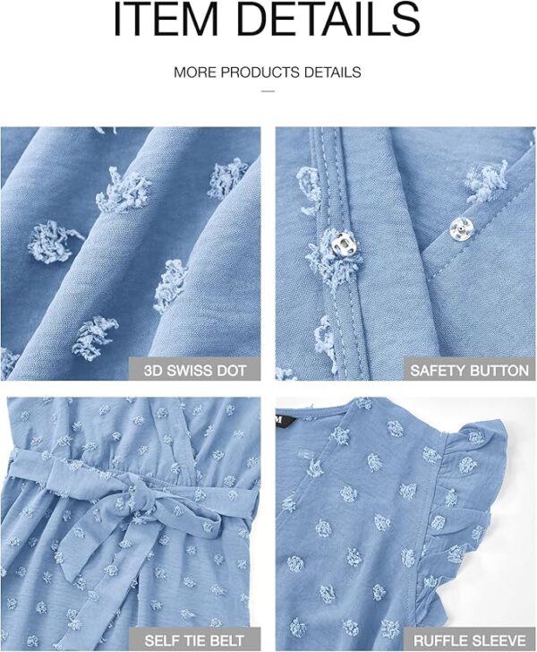 BTFBM Women V Neck Summer Dress 2025 Cap Sleeve Swiss Dot Boho Flowy Ruffle Slit Beach Party Long Maxi Cocktail Dresses - Image 5