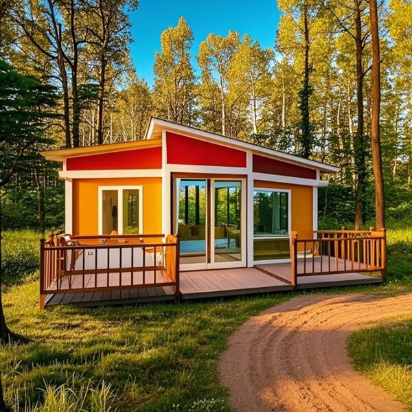 Prefabricated Prefab Mobile Tiny Home for Sale, Light Steel Roof 2 3 4 5 Bedroom 20ft 40ft Folding Expandable Container House Terrace with 2 Bedrooms, 1 Fully Equipped Kitchen and Bathroom