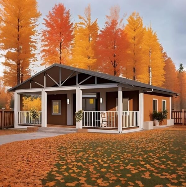 2025 Prefab Tiny Home for Sale, 19x20FT Mobile Prefabricated Tiny House with 2 Bedrooms, 1 Full Equiped Bathroom and Kitchen, Expandable Container House to Live in for Adults, Modular Foldable Home