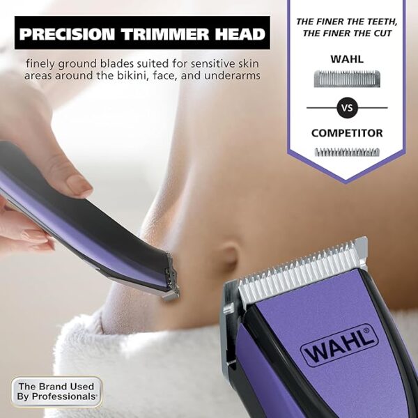 Wahl Bikini Sculpt Pro 2 in 1 USB Rechargeable Lithium-Ion Electric Shaver and Bikini Trimmer for Women - Face, Legs, Underarm, & Pubic Hair Removal Device - Model 3026004 - Image 6