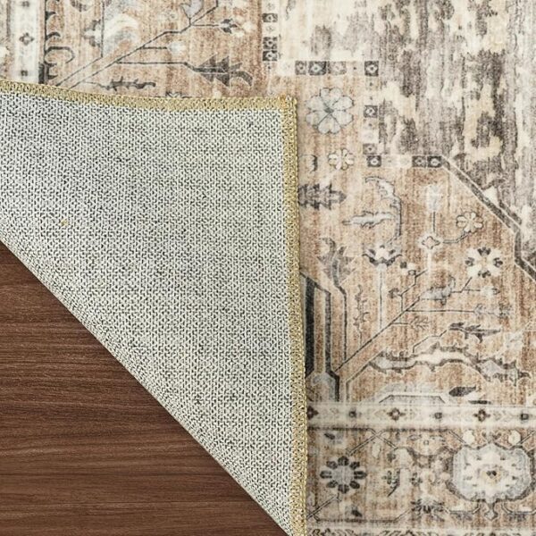 RUUGME Washable 9x12 Area Rugs - Large Rugs for Living Room Stain Resistant Carpet Vintage Rugs for Bedroom with Non Slip Backing Home Decor Floor Decoration Mat (9x12 Beige) - Image 4