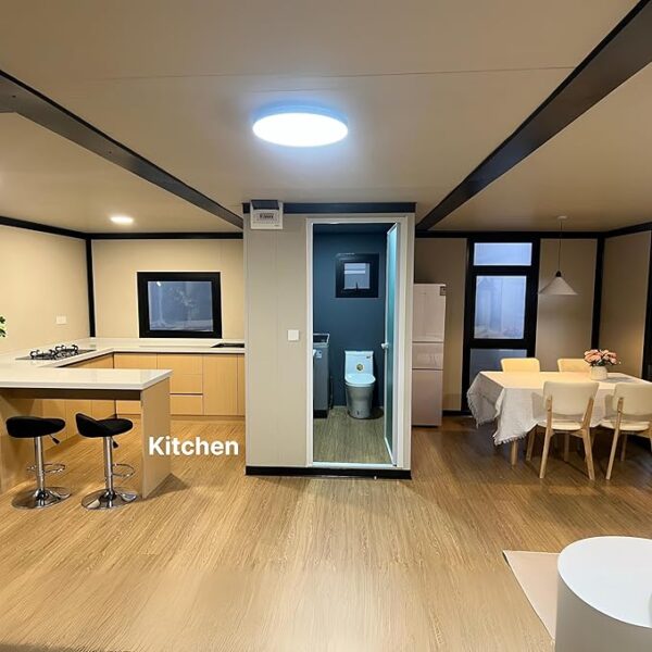 Modern 20x20ft Double-Story Tiny homes for sale, prefab tiny homes, expandable house,amazon prefab 2+3 bed, kitchen,2 Bath,living area,internal Stairs,Glass walls Balcony,roof extension for Adult livi - Image 5