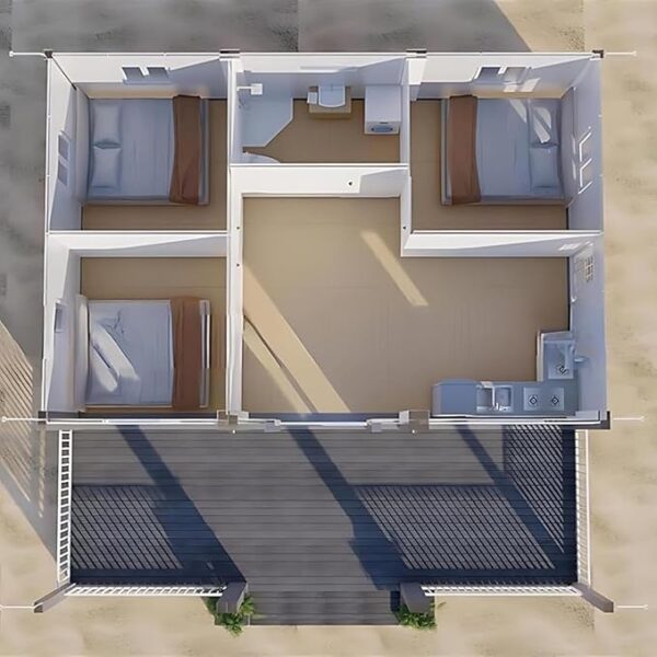 40FT Expandable Mobile Prefab Home with Balcony | 1-3 Bedroom, 1-Bathroom Modular House | Weatherproof Emergency Shelter & Off-Grid Tiny Home | Energy-Efficient ADU for Living, Rental, or Office Use - Image 2
