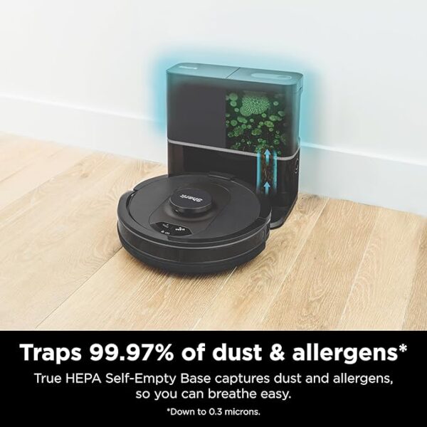 Shark AV2501S AI Ultra Robot Vacuum, with Matrix Clean, Home Mapping, 30-Day Capacity HEPA Bagless Self Empty Base, Perfect for Pet Hair, Wifi, Dark Grey - Image 2