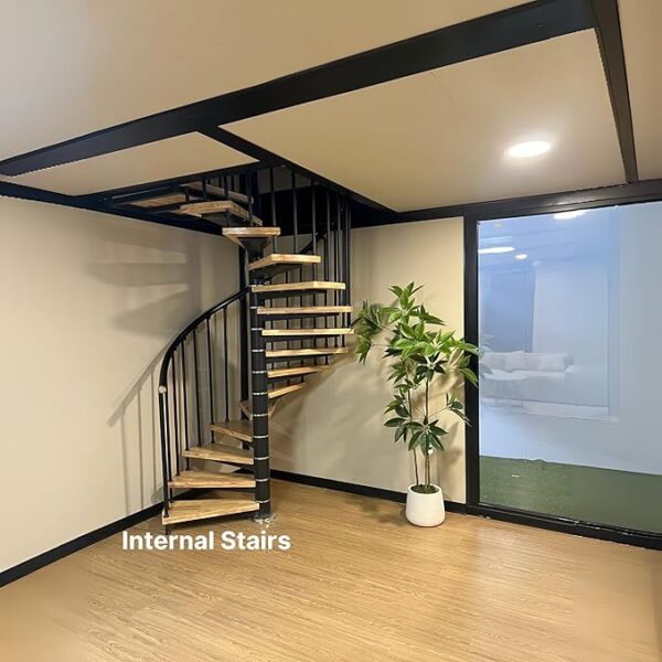 Modern 20x20ft Double-Story Tiny homes for sale, prefab tiny homes, expandable house,amazon prefab 2+3 bed, kitchen,2 Bath,living area,internal Stairs,Glass walls Balcony,roof extension for Adult livi - Image 2