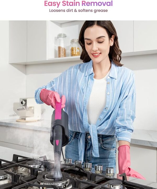Schenley Steam Mop Cleaner with Detachable Handheld Steamer for Cleaning Hardwood, Laminate Floor, Tiles and Grout, with 7-in-1 Multi-purpose Accessories and Washable Microfiber Pads - Image 2