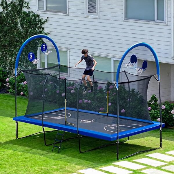 Zupapa 1500LBS Weight Capacity Rectangle Trampoline 10x17FT 9X15FT 8X14FT Outdoor Square Gymnastics Trampolines for Kids Adults Long Large Bid Rectangular Tumbling Trampoline - Image 3