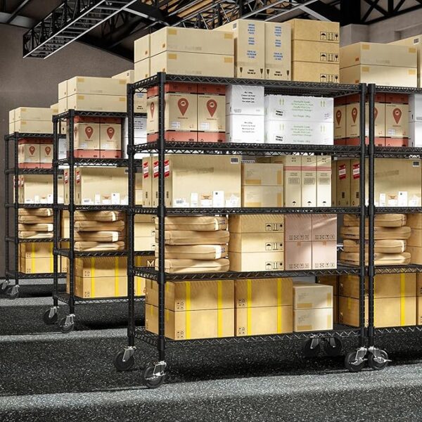 Garage Shelving 5 Tier Industrial Metal Shelving Units for Commercial, Basement, Pantry, Warehouse, School, Black Heavy Duty Easy Assembly 23.6" D x 53.2" W x 73.6" H - Image 7