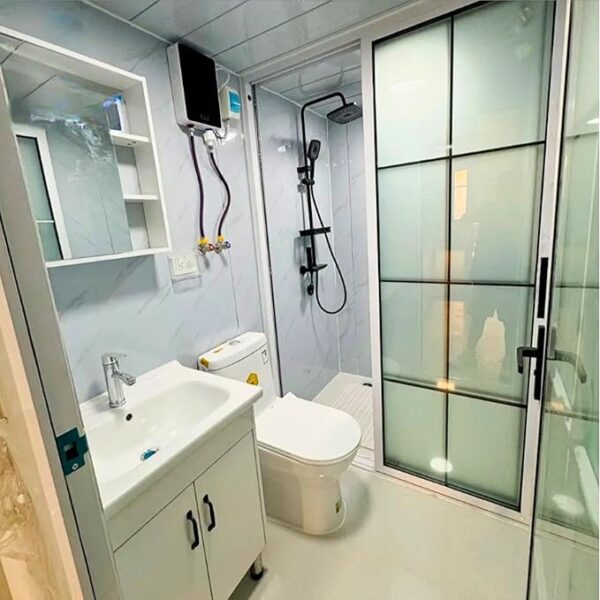 Modern 20x20ft Double-Story Tiny homes for sale, prefab tiny homes, expandable house,amazon prefab 2+3 bed, kitchen,2 Bath,living area,internal Stairs,Glass walls Balcony,roof extension for Adult livi - Image 4