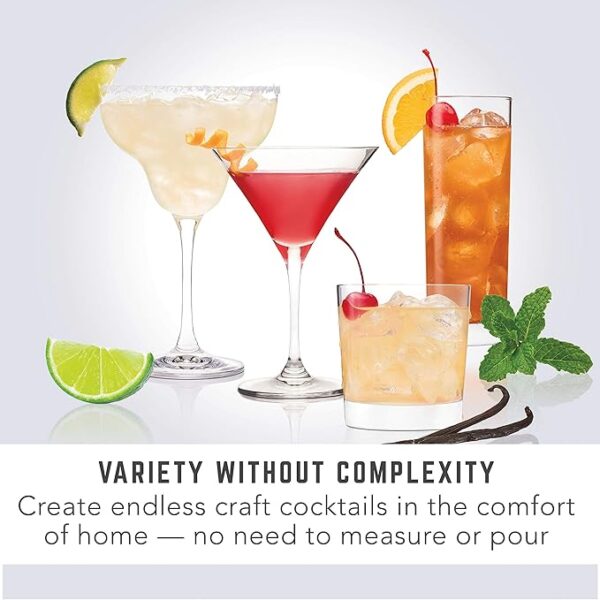 Bartesian Cocktail Making Machine - Automatic Mixology Home Bar Cocktails Mixing Maker - Push Button Pre Mixed Drink Capsule Dispenser Shaker for Margarita, Old Fashioned, Martini, Daiquiri & More - Image 3