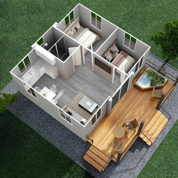 20Ft&40Ft Tiny Home for Sale Prefab, Tiny Homes to Live in for Adults with 3 bedrooms, 1 Fully Equipped Bathroom and Kitchen, 1 Living Room,Amazon Prefab House, Portable Modern Villa - Image 4