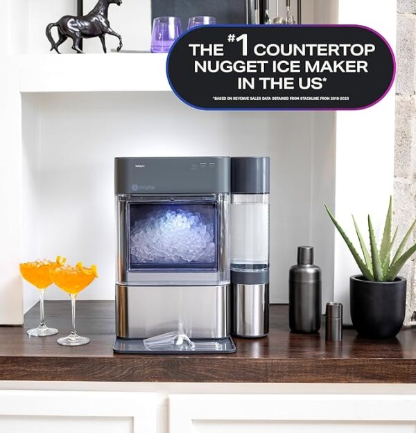 GE Profile Opal 2.0 XL with 1 Gallon Tank, Chewable Crunchable Countertop Nugget Ice Maker, Scoop Included, 38 lbs in 24 Hours, Pellet Ice Machine with WiFi & Smart Connected, Black Stainless - Image 5
