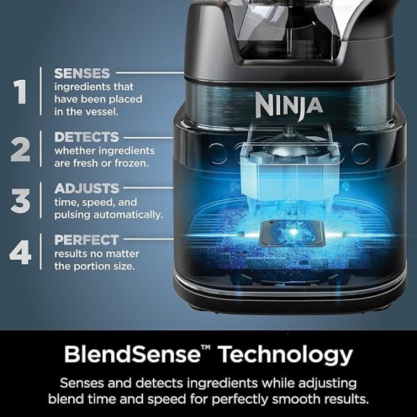 Ninja Detect Power Blender Pro + Personal Single-Serve, BlendSense Technology, For-Smoothies, Food and More, Compact Kitchen Countertop, 1800 P-Watts, 72 oz. Pitcher, (2) 24 oz. Cups, Black, TB301 - Image 4