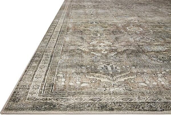 Loloi Layla Collection, LAY-13, Antique/Moss, 9'-0" x 12'-0", .13" Thick, Area Rug, Soft, Durable, Vintage Inspired, Distressed, Low Pile, Non-Shedding, Easy Clean, Printed, Living Room Rug - Image 4