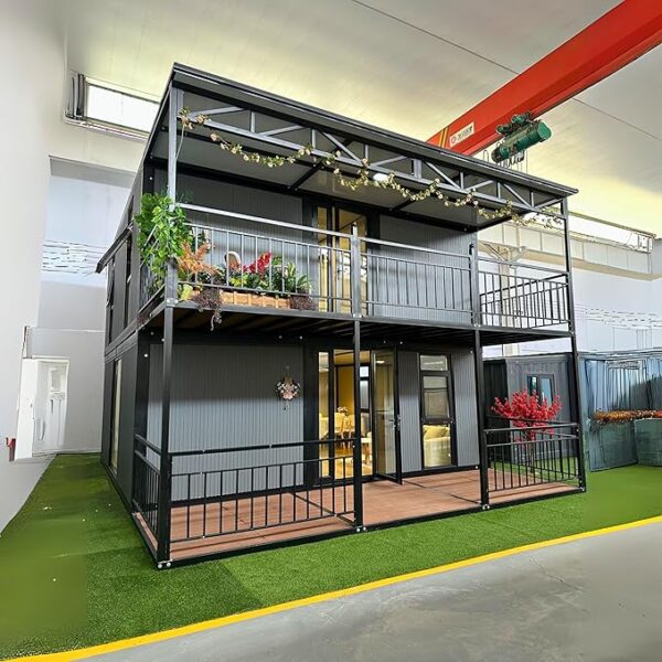 Modern 20x20ft Double-Story Tiny homes for sale, prefab tiny homes, expandable house,amazon prefab 2+3 bed, kitchen,2 Bath,living area,internal Stairs,Glass walls Balcony,roof extension for Adult livi - Image 6
