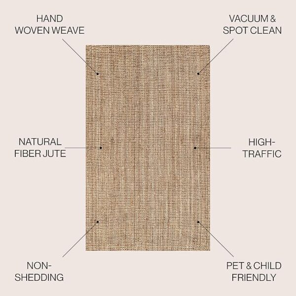JONATHAN Y NRF102A-8 Pata Hand Woven Chunky Jute Natural 8 ft. x 10 ft. Area Rug Bohemian, Transitional, Rustic, Perfect for Home, Living Room, Kitchen, Bedroom - Image 2