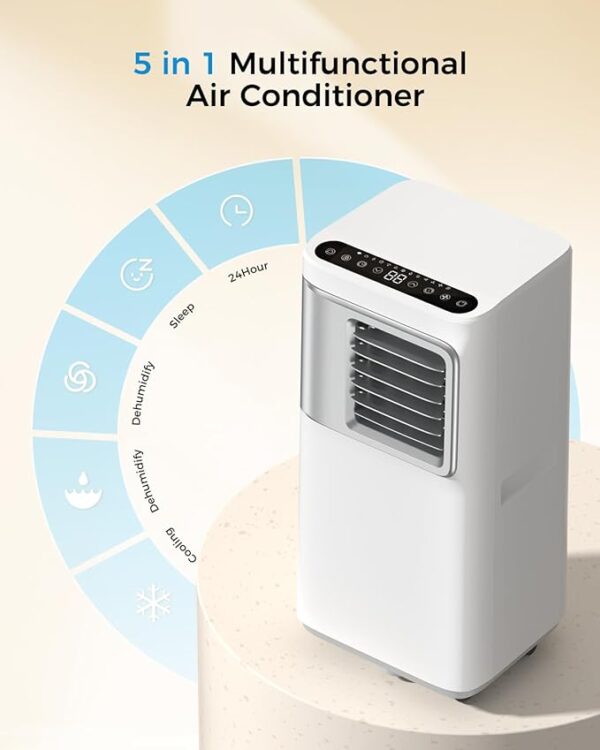 Portable-Air-Conditioners-16,000-Btu - AC Unit 5 in 1 Wifi Smart Air Conditioner with APP, Fan & Dehumidifier, Remote, 24H, Window Kits Included Drainage-free Cooling for Large Room Indoor - Image 6