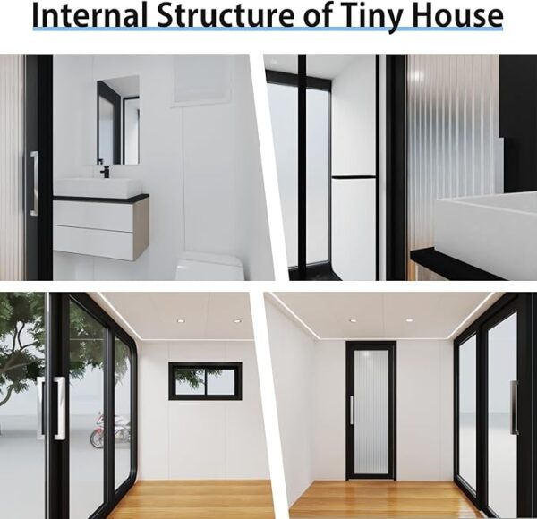 Luxury modern prefab cabin - 19ft mobile capsule with bedroom, kitchen and bathroom, storm resistant prefab cabin -15 typhoon and 10 earthquake proof mobile cabin for travel and outdoor living - Image 2