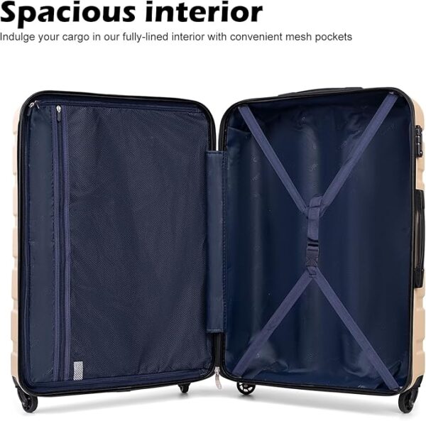 Coolife Luggage 3 Piece Set Suitcase Spinner Hardshell Lightweight TSA Lock - Image 6