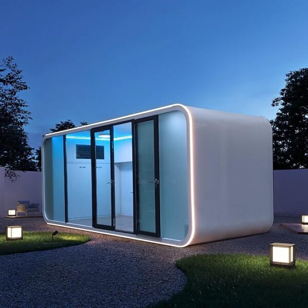 Luxury modern prefab cabin - 19ft mobile capsule with bedroom, kitchen and bathroom, storm resistant prefab cabin -15 typhoon and 10 earthquake proof mobile cabin for travel and outdoor living - Image 4