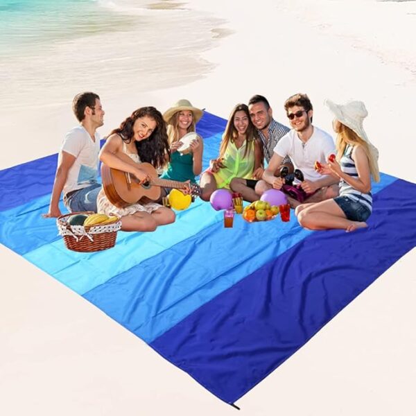 Beach Blanket Waterproof Sandproof Beach Mat 79" X 83"/10'x9'for 2-8 Adults Quick Drying Outdoor Picnic Mat Beach Accessories for Travel, Camping, Hiking - Image 5