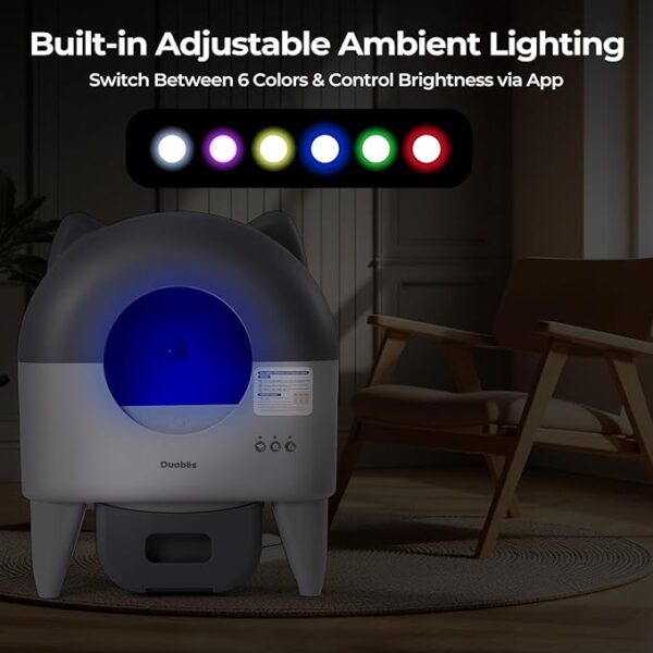 Self Cleaning Litter Box Automatic: Extra Large Self-Cleaning for Multiple Cats - APP-Controlled with Smart Sensors - Odor-Free - Safety Protection - Low Noise with Anti-Track Litter Mat - Image 2