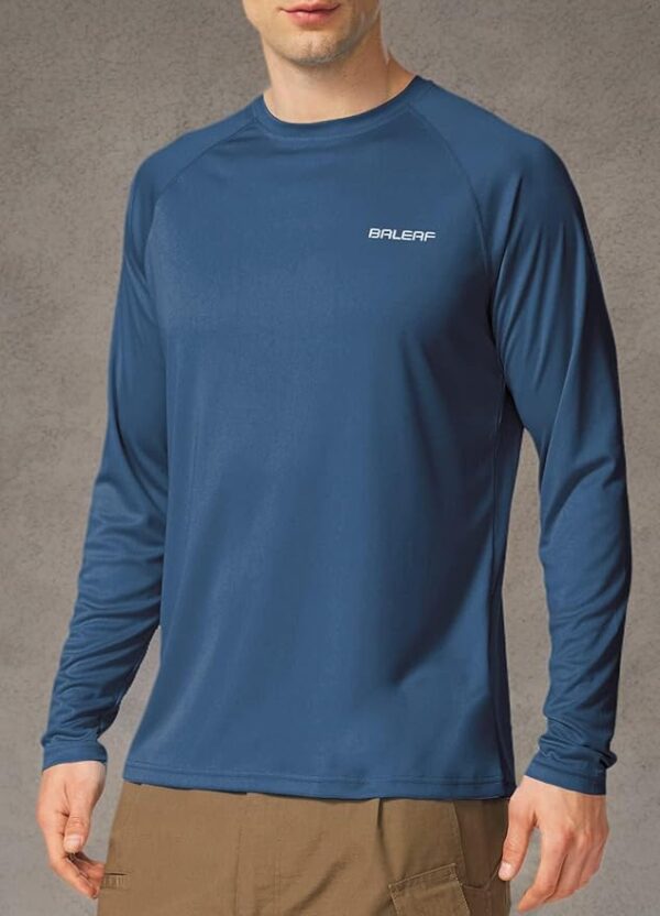 baleaf Men's Sun Protection Shirts UV SPF UPF 50+ Long Sleeve Rash Guard Fishing Running Quick Dry Lightweight - Image 5
