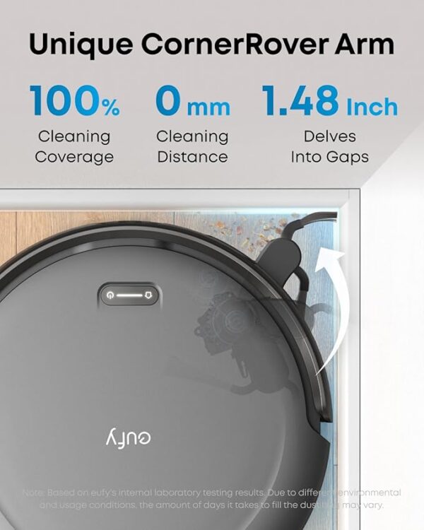 eufy Robot Vacuum C10 with Self Emptying Station, Up to 60 Days Hands Free Cleaning, Edge Expansion Brush, 4000Pa Powerful Suction, 2.85-Inch Slim Shape, Smart Mapping, Lidar Navigation - Image 3