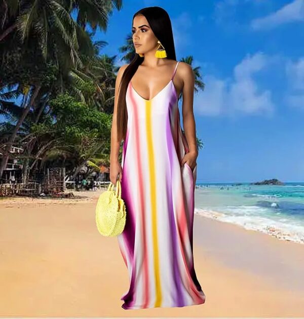 BessCops Summer Maxi Dresses for Women 2025 Plus Size Sundresses Casual Fashion Sleeveless Loose Long Sexy Dress with Pockets - Image 5