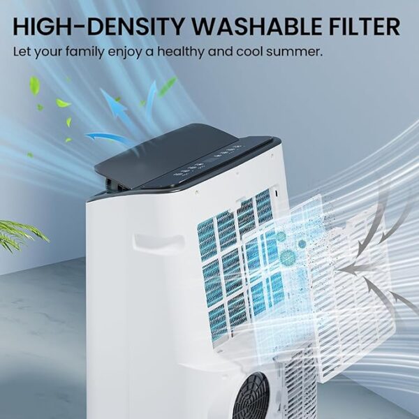15000 BTU Portable Air Conditioners Cools Up to 800 Sq.Ft, 4-IN-1 Self-Evaporating Portable AC Unit with Dehumidifier, Fan, Sleep Mode, 24-Hour Timer, Remote Control for Large Room, Office - Image 6