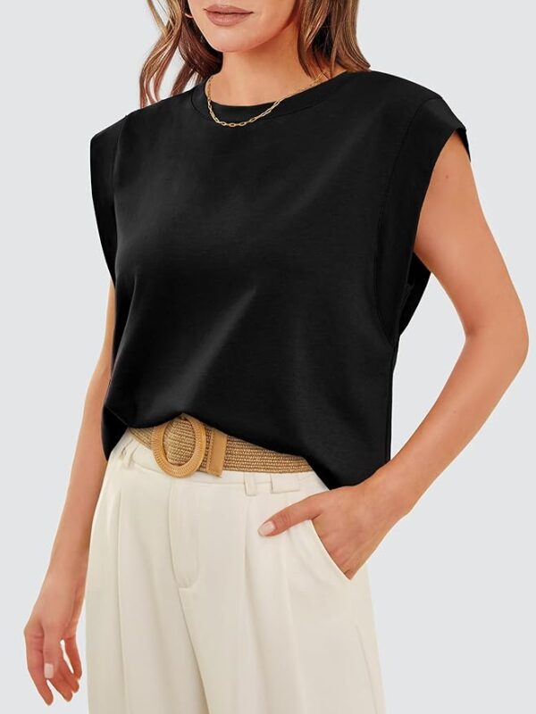 WIHOLL Cap Sleeve Tops for Women Summer Top Basic Tee Shirts Casual Tank Loose Fit 2025 Fashion - Image 3