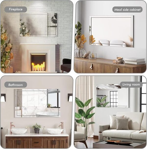 Syndra Full Length Wall 30"x48" Full Body Mirror Over The Door Long Large Wall Mounted Long Hanging Leaning Against Dressing Mirror for Bedroom Bathroom Living Room Gym Workout - Image 5