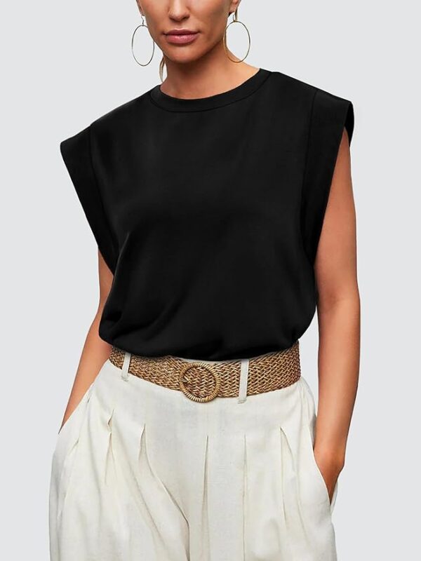 WIHOLL Cap Sleeve Tops for Women Summer Top Basic Tee Shirts Casual Tank Loose Fit 2025 Fashion - Image 5