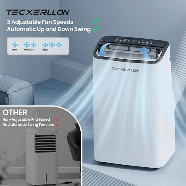 15000 BTU Portable Air Conditioners Cools Up to 800 Sq.Ft, 4-IN-1 Self-Evaporating Portable AC Unit with Dehumidifier, Fan, Sleep Mode, 24-Hour Timer, Remote Control for Large Room, Office - Image 2