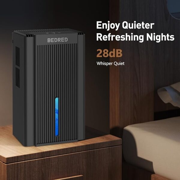 Dehumidifier,95OZ Dehumidifier for Home 1000 Sq.Ft - Quiet with Auto Shut Off & Relaxing 7 Color Ambient Light,Ideal for Livingroom, Bedroom, Basement(Black) - Image 2