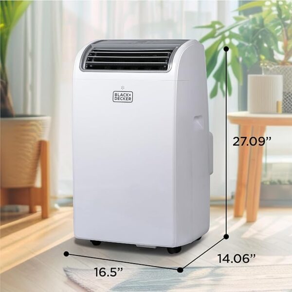 BLACK+DECKER Smart Portable Air Conditioner, 14,000 BTU for Rooms up to 700 Sq. Ft., Smart Portable AC with Follow Me Remote and Window Kit, BPACT14WT, White - Image 5