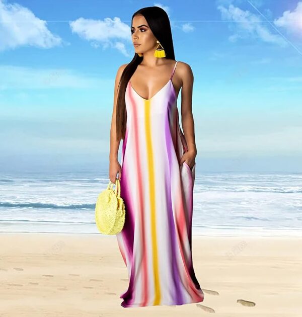 BessCops Summer Maxi Dresses for Women 2025 Plus Size Sundresses Casual Fashion Sleeveless Loose Long Sexy Dress with Pockets - Image 4