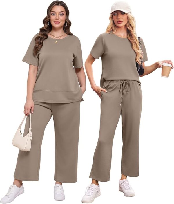 XIEERDUO Women's 2 Piece Lounge Set Fashion Travel Outfits Vacation Tracksuit Comfy Wide Leg Airport Loungewear S-3XL - Image 4