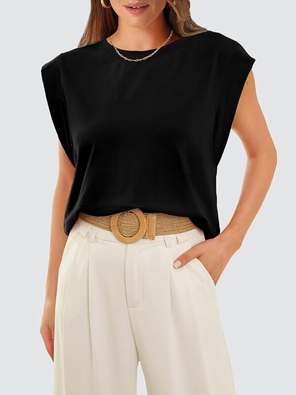 WIHOLL Cap Sleeve Tops for Women Summer Top Basic Tee Shirts Casual Tank Loose Fit 2025 Fashion - Image 2