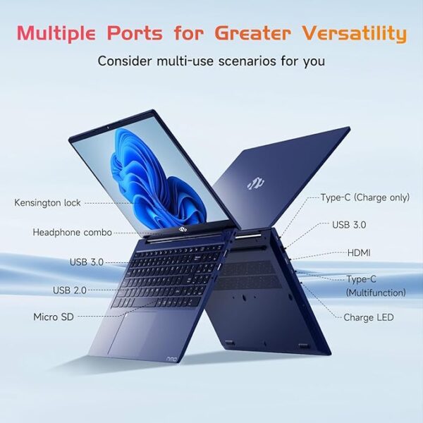 NIMO 15.6 IPS-FHD-Laptop, 16GB RAM 1TB SSD Intel Pentium Quad Core N100, Backlit Keyboard Fingerprint (Beat to i3-1115G4 Up to 3.4GHz) Computer for Student-Home WiFi 6 BT5.2 Win 11 - Image 4