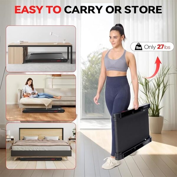 Sperax Walking Vibration Pad with APP, 3 in 1 Under Desk Treadmill, 2.5HP Low Noise Walking Treadmill Pad with Remote Control,Portable Treadmills for Home Office - Image 4