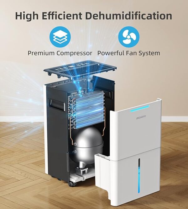 1500 Sq. ft Dehumidifier for Basement and Large Room, 21 Pints Dehumidifiers for Home with Drain Hose, Intelligent Humidity Control, 3 Modes, 24H Timer, Ideal for RV, Bathroom, Bedroom - Image 7